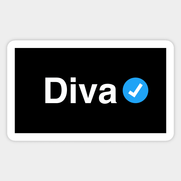 Verified Diva - Funny Gift for Queens, Women and Girls Sticker by tommartinart